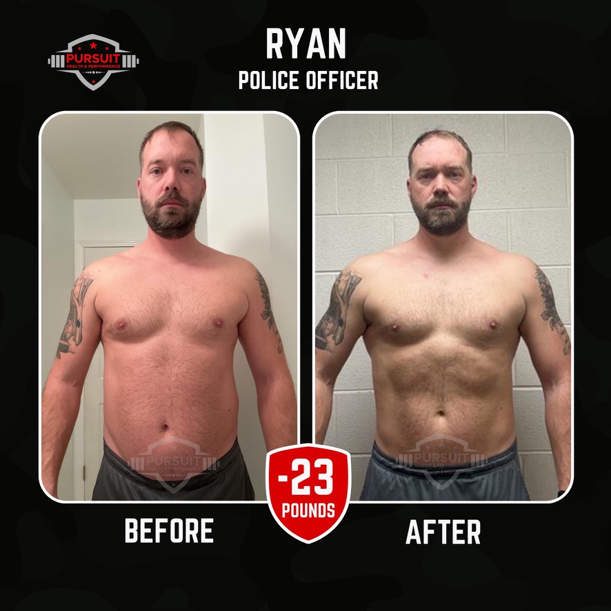 Ryan, police officer — 23 pounds down