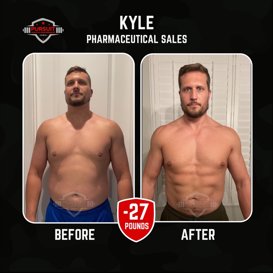 Kyle, pharmaceutical sales — 27 pounds down