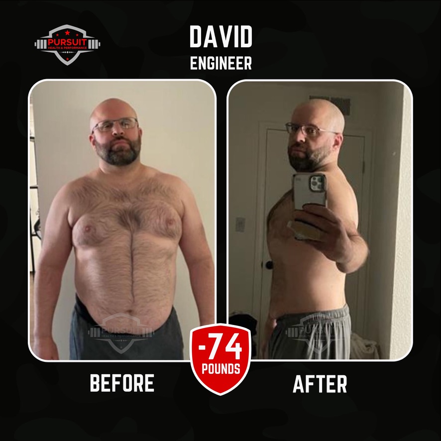 David, engineer — 74 pounds down
