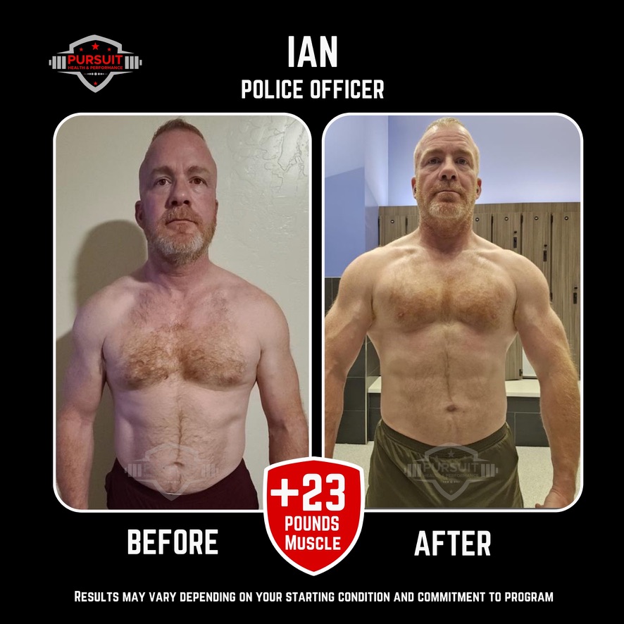 Ian, police officer — 23 pounds of muscle