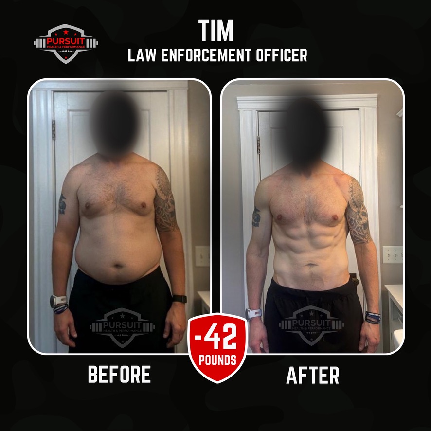 Tim, law enforcement officer — 42 pounds down