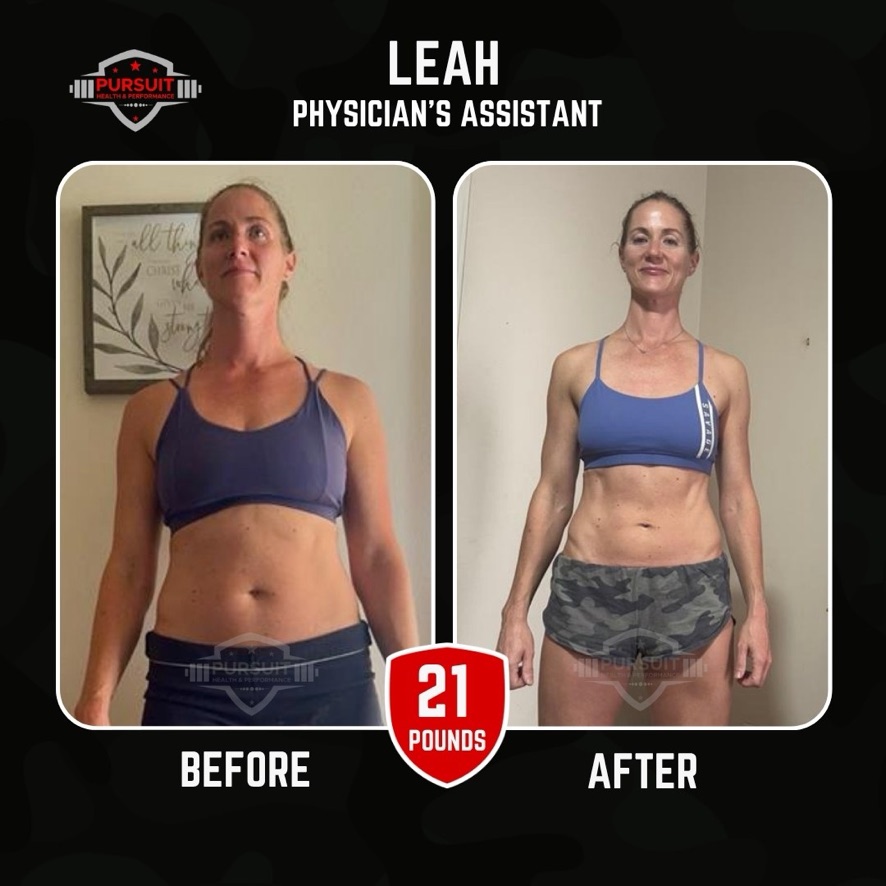 Leah, physician's assistant — 21 pounds