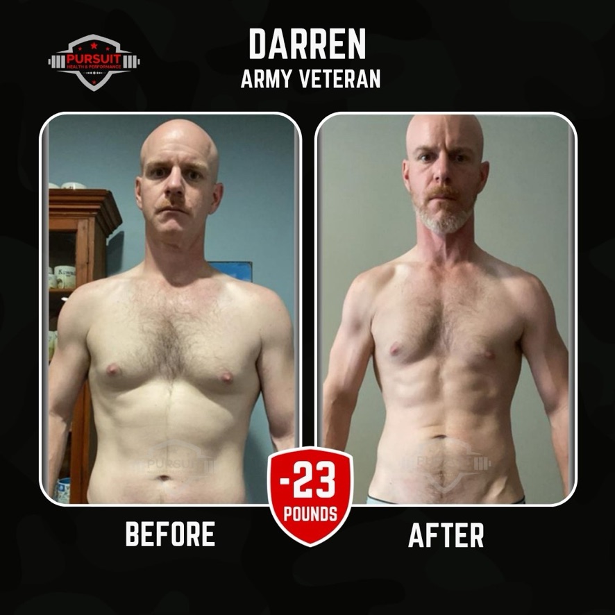 Darren, Army veteran — 23 pounds down