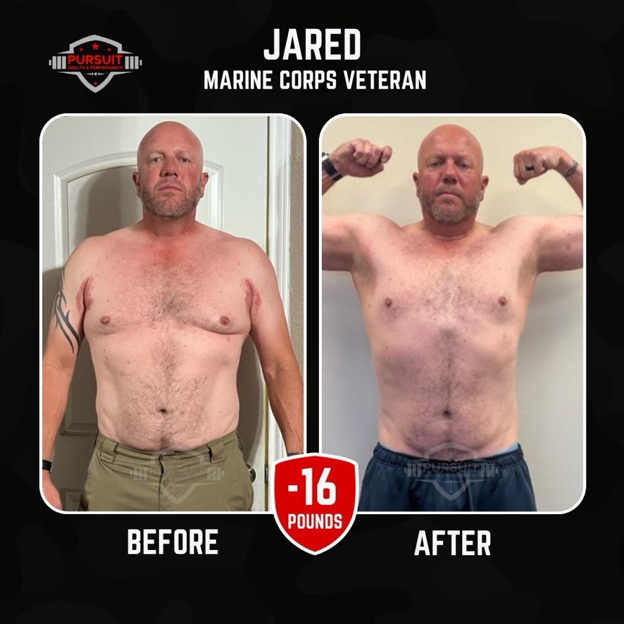Jared, Marine Corps veteran — 16 pounds down