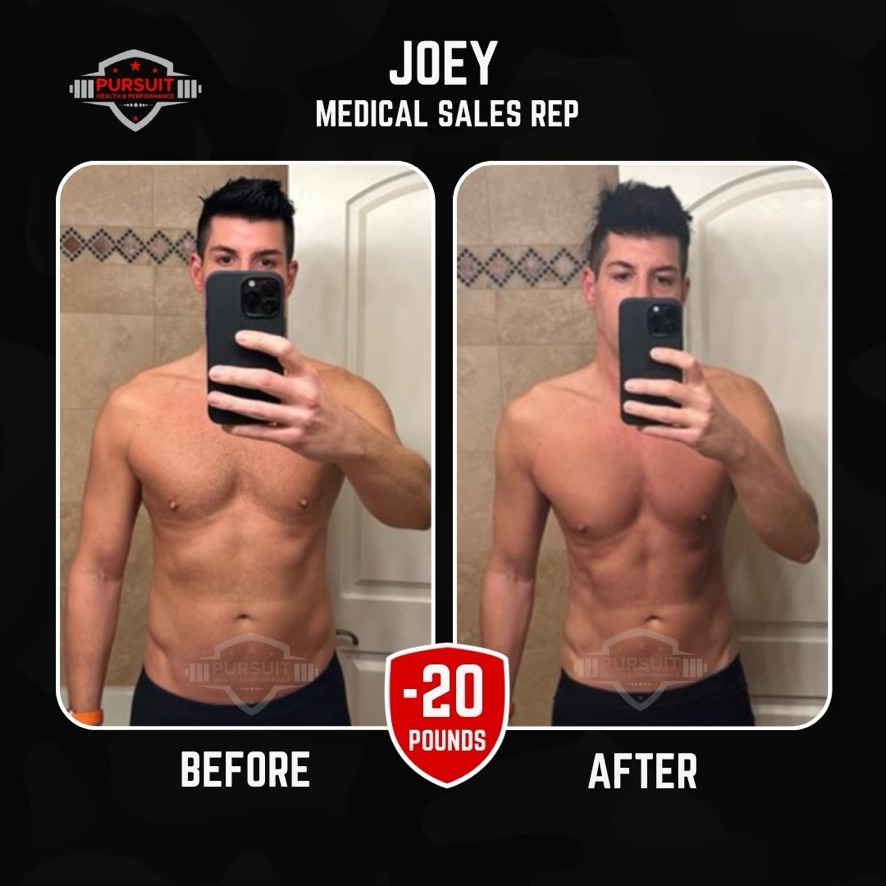 Joey, medical sales rep — 20 pounds down
